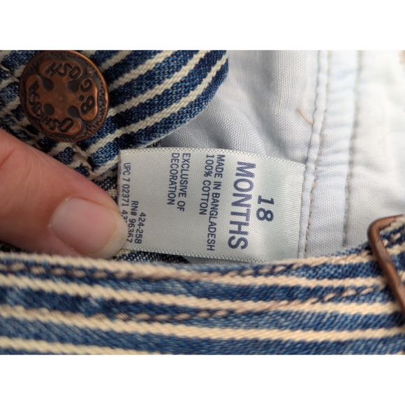 Lot of 3 OshKosh B'gosh Overall Pants 12M 18M 24M Pinstripe Engineer Carpenter - Picture 3 of 16